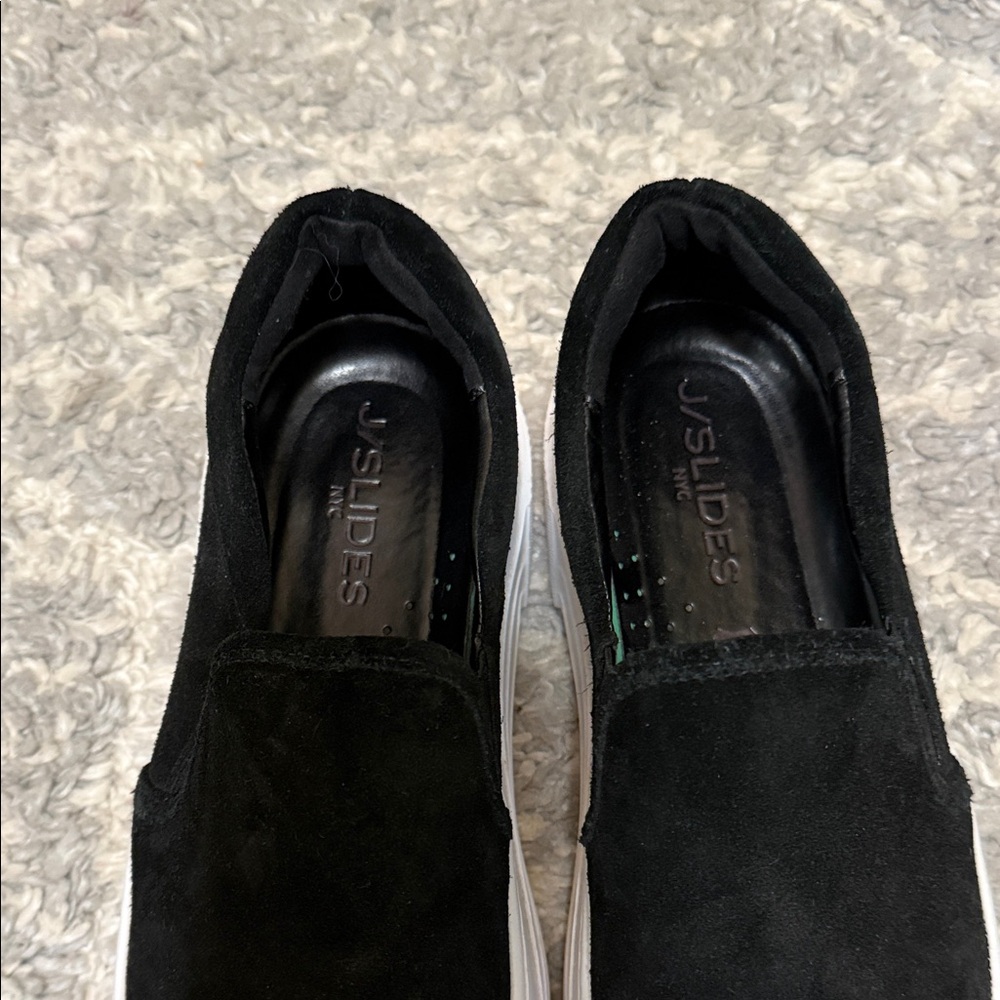 J Slides Black Suede Women's 8.5 Slip-On Flats - Picture 5 of 7